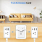 🔌Twin Extension Cord Splitter 12 / 18 FT, with 6ft Dual Extension Cord on Each Side 3 Widely Outlets, Double Extension Cord for Home Office Dorm Room