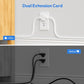 🔌Twin Extension Cord Splitter 12 / 18 FT, with 6ft Dual Extension Cord on Each Side 3 Widely Outlets, Double Extension Cord for Home Office Dorm Room